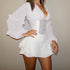 Solid color long-sleeved V-neck tunic top - ROUTINE FASHION